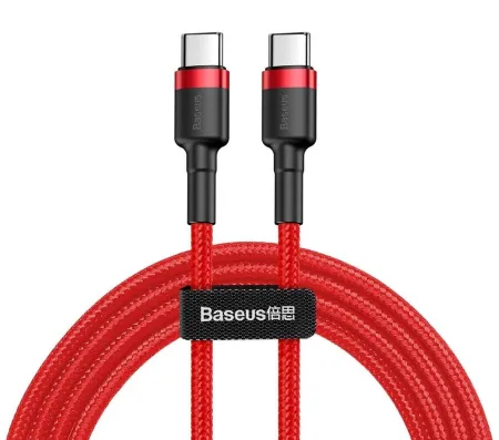 Кабель синхронизации данных Baseus Cafule Series Type-C PD2.0 60W Flash Charge Cable 3A 1m Red (CATKLF-G09) - Фото 1