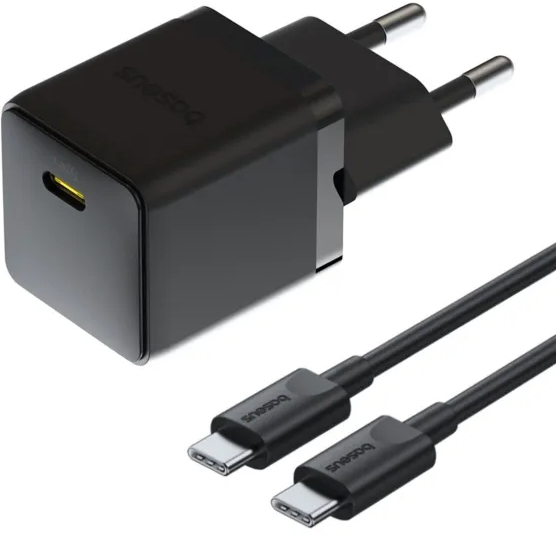 Сетевое зарядное устройство Baseus Palm Fast Charger 1C 20W EU Cluster Black (P10111602113-01) - Фото 1