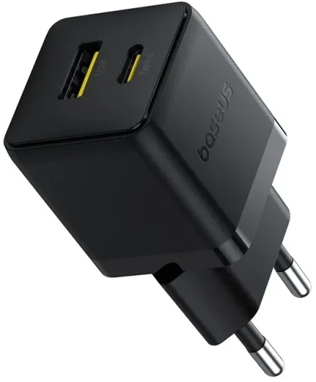Мережевий зарядний пристрій Baseus Palm Fast Charger C+U 20W EU Cluster Black (P10111608113-00) - Фото 1
