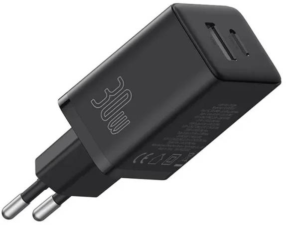 Мережевий зарядний пристрій Baseus Cube Fast Charger C+U 30W EU Cluster Black (P10111404113-00) - Фото 1