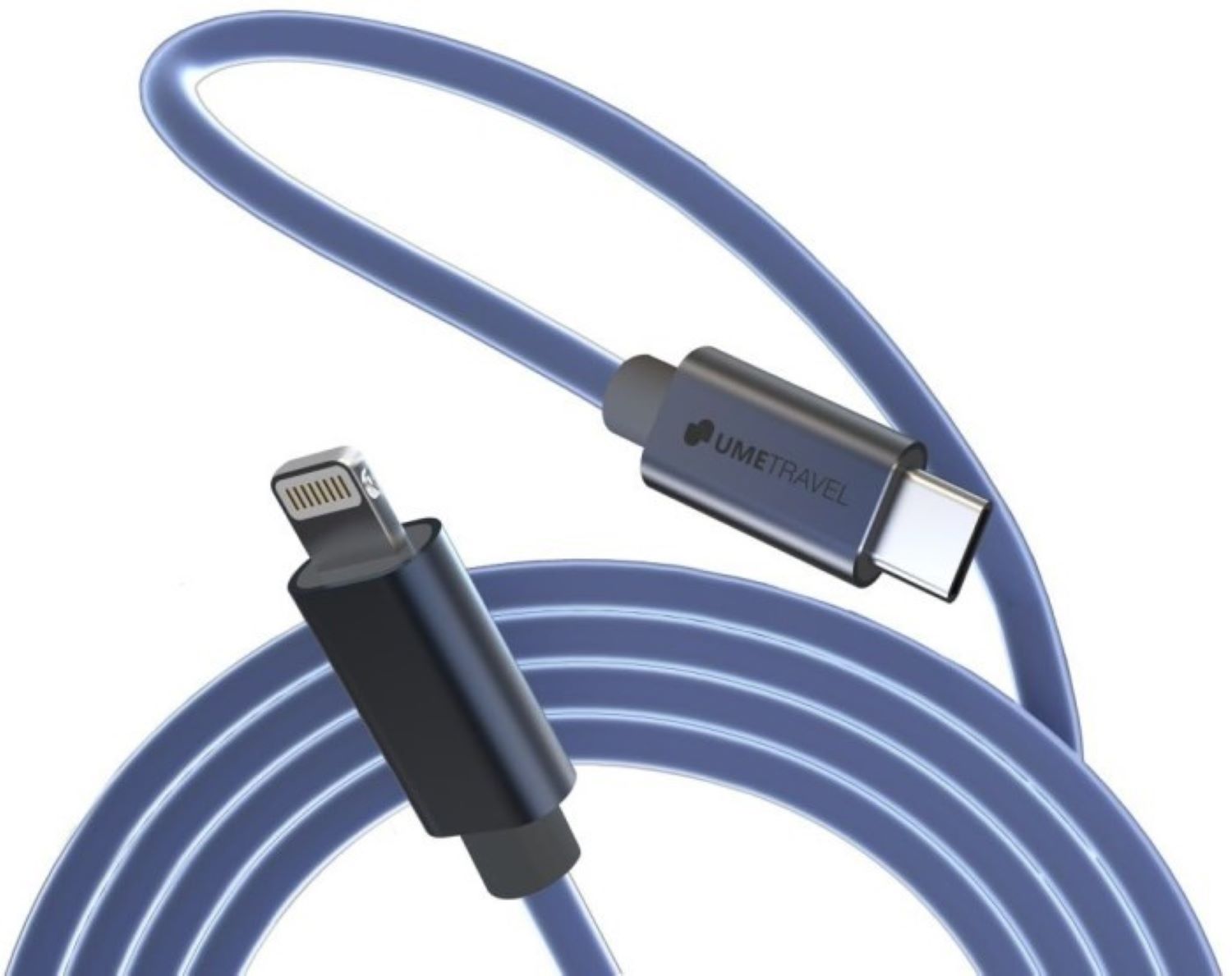 Кабель UMETRAVEL C6L Type-C-Lightning 1m Silicone Blue - Фото 1