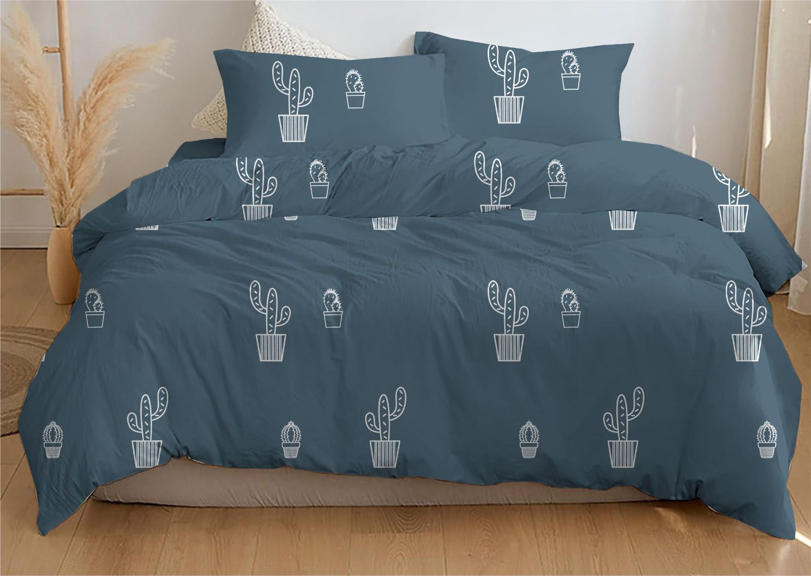 Комплект постельного белья Zastelli CACTUS FRONT бязь 145х210 Серый (22602) - Фото 1