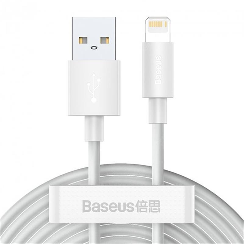 Кабель синхронизации данных Baseus Simple Wisdom USB-Lightning 1.5m White 2шт (TZCALZJ-02) - Фото 1