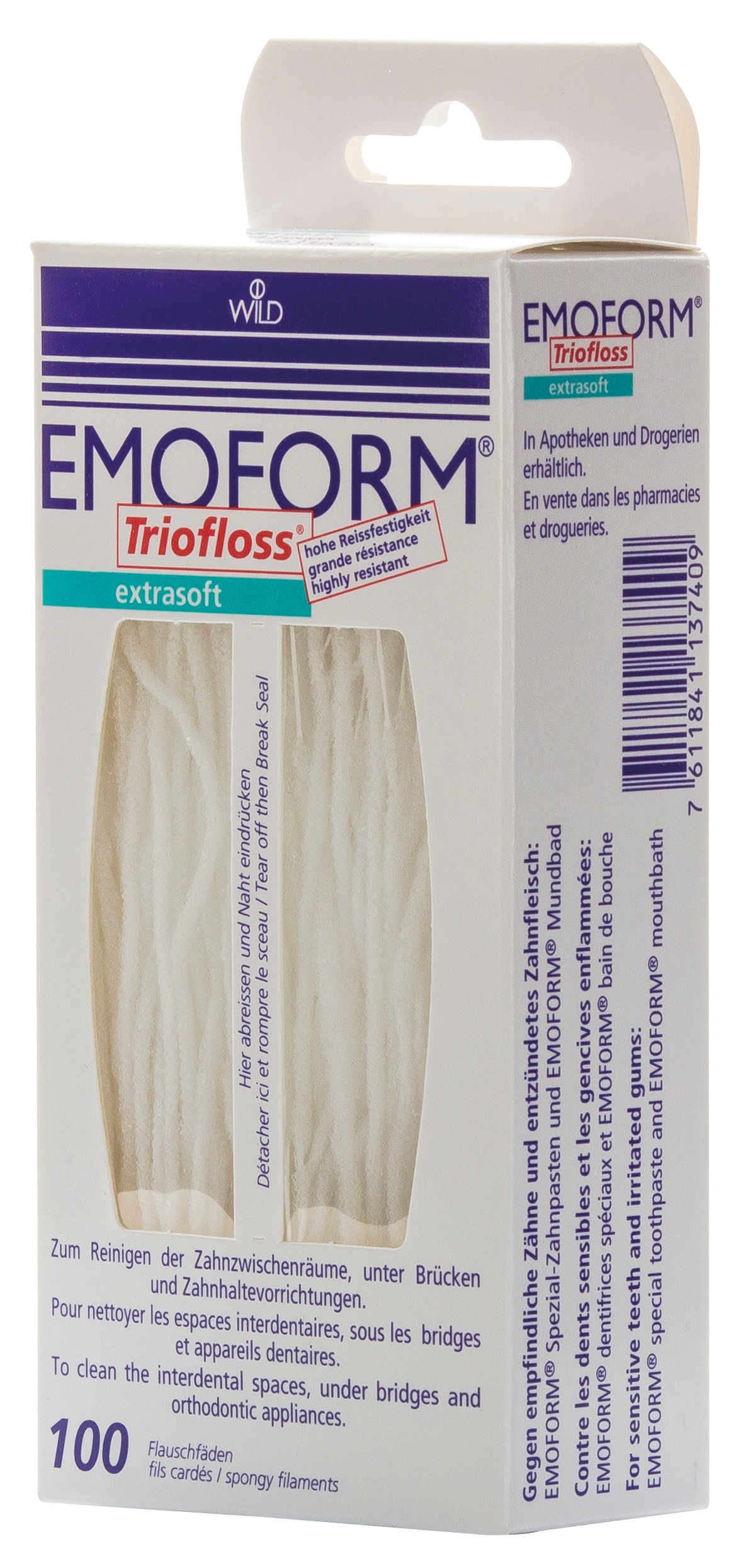 Зубная нить Dr. Wild Emoform Triofloss, экстра-мягкие, 100 шт. (11.4571) - Фото 1