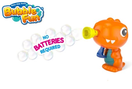 Мильні бульбашки Bubble Fun Динозаврик оранжевий (DHOBB10123J) - Фото 1