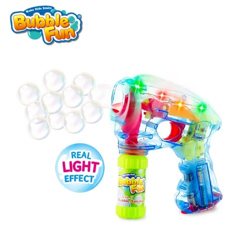 Генератор мильних бульбашок Bubble Fun на батарейках Пістолет зі світлом (DHOBB10189) - Фото 1