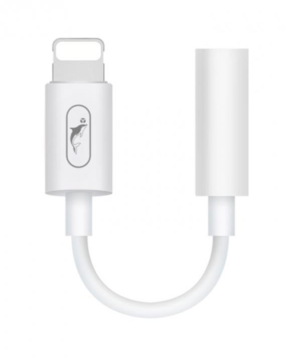 Переходник аудио SkyDolphin AU02 Lightning - 3.5mm White (ADPT-00017) - Фото 1