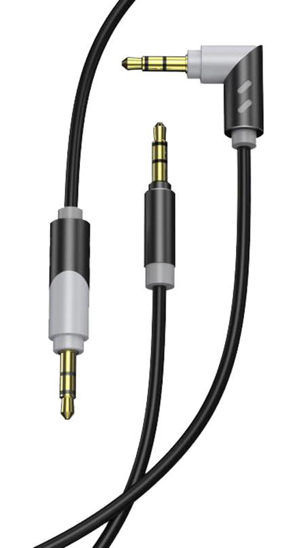 Кабель 3.5 мм - 3.5 мм SkyDolphin SR09 Rotate Aluminium Connector 3.5 мм-3.5 мм 1m Black (AUX-000064) - Фото 1