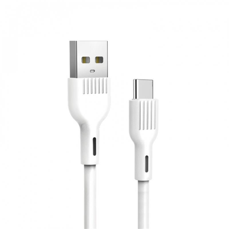 Кабель синхронизации данных SkyDolphin S03T USB - Type-C 1 м White (USB-000419) - Фото 1
