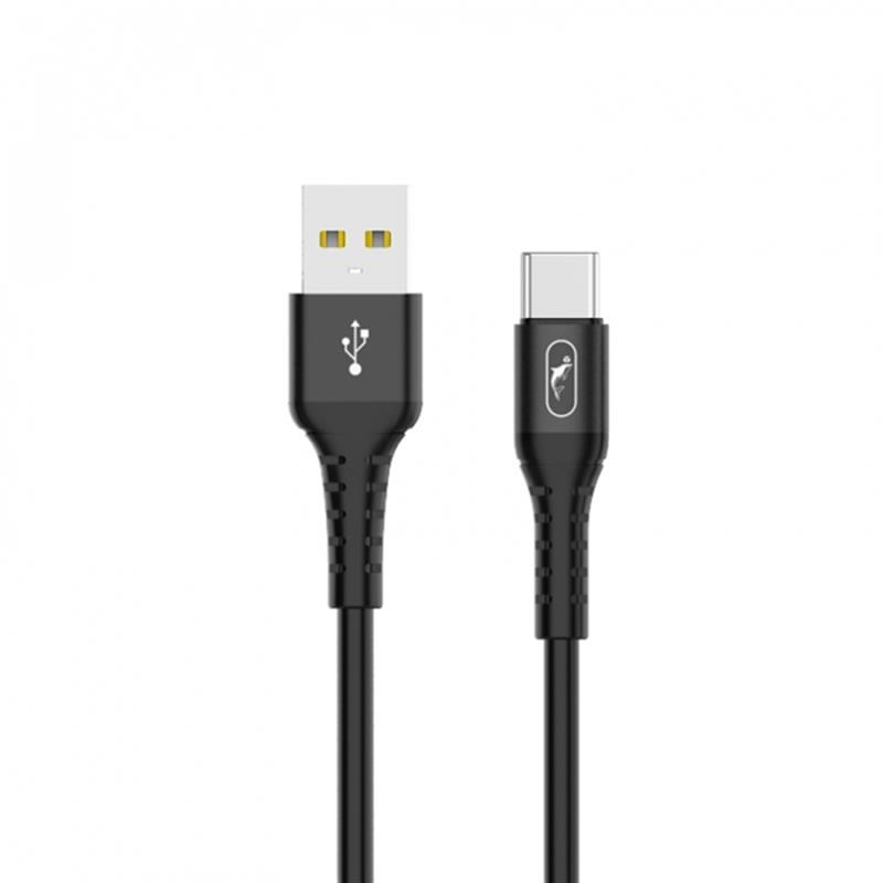 Кабель синхронизации данных SkyDolphin S05T TPE Frost Line USB - Type-C 1 м Black (USB-000551) - Фото 1