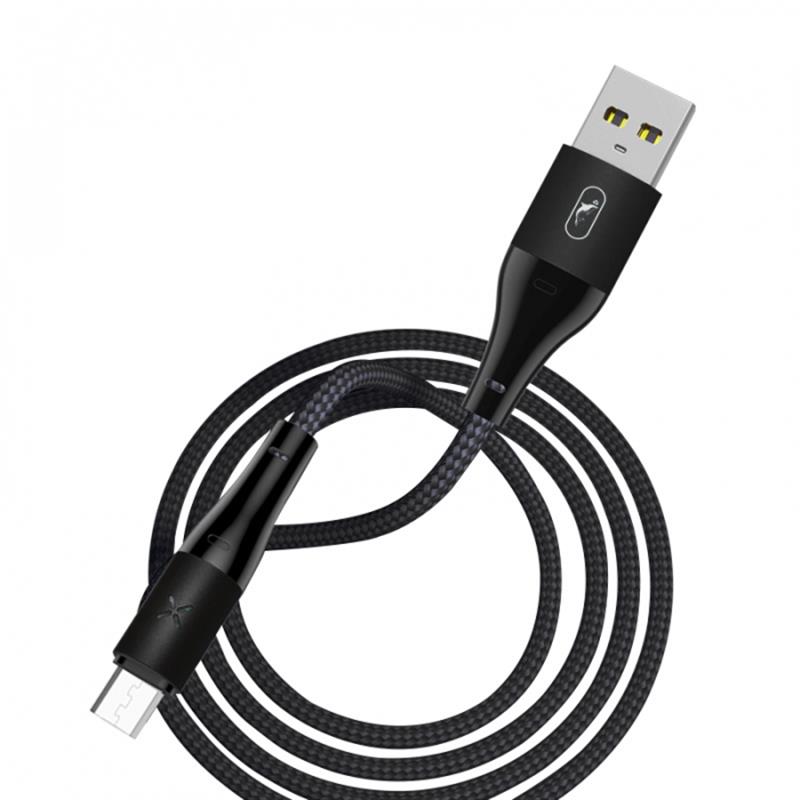 Кабель синхронизации данных SkyDolphin S49T LED Aluminium Alloy USB - Type-C 1 м Black (USB-000569) - Фото 1