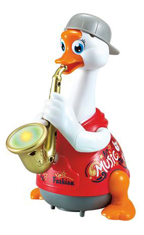 Интерактивная игрушка пластиковая Hola Toys Гусь-саксофонист красный (6111-red) - Фото 1