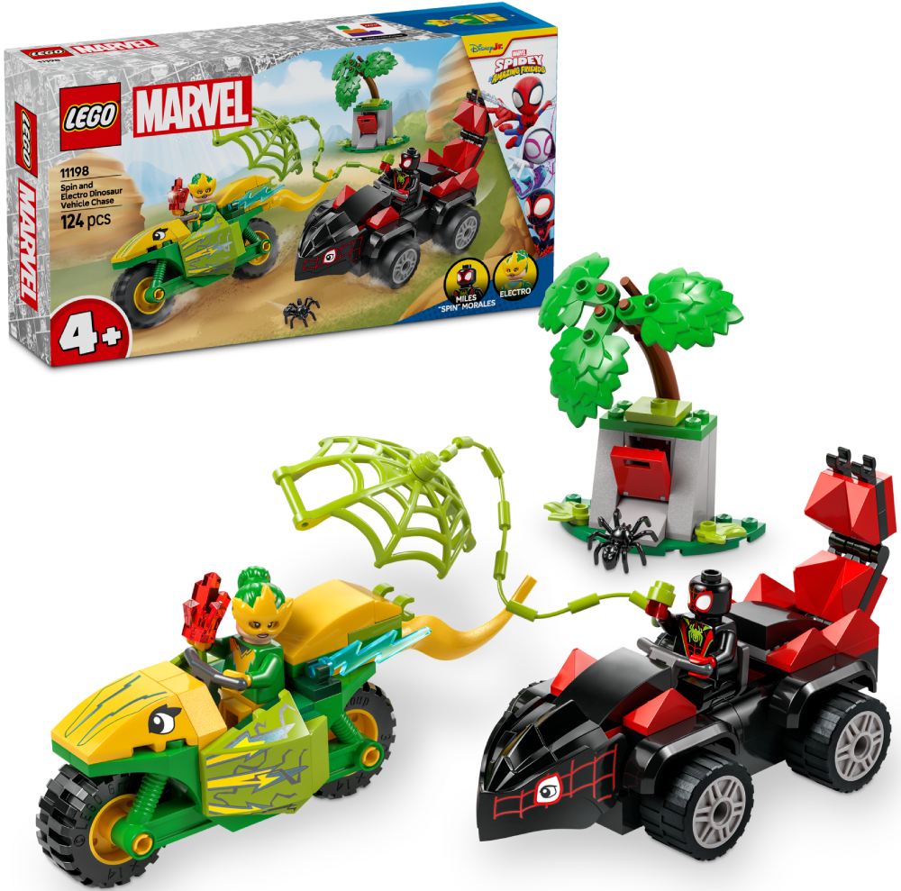 Конструктор LEGO Spidey Гонки на электромобилях с динозаврами (11198) - Фото 1