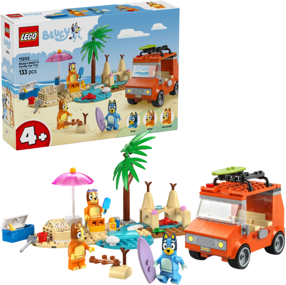 Конструктор LEGO Bluey Пляж и семейная поездка на автомобиле Блуи (11202) - Фото 1