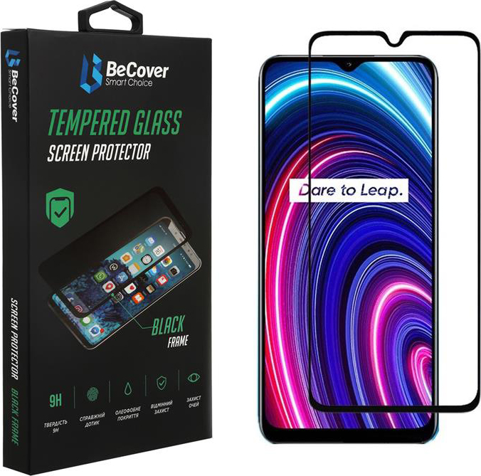 Защитное стекло для смартфона BeCover for Realme C25Y Black (707139) - Фото 1