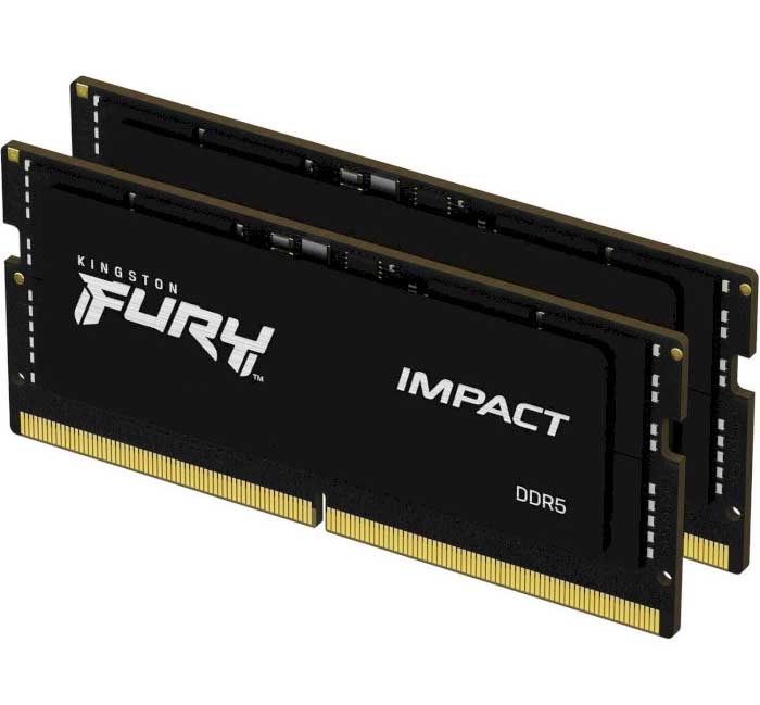 Память DDR Kingston SODIMM DDR5 2x16 32GB/5600 Fury Impact (KF556S40IBK2-32) - Фото 1