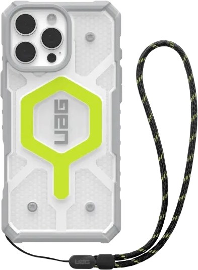 Чехол для смартфона UAG +ремешок for iPhone 16 Pro Max, Pathfinder Clear Magsafe Bundle, Active Neon Lanyard (1144651BV01) - Фото 1