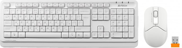 Клавиатура+мышь беспроводная A4tech FG1012 White USB - Фото 1