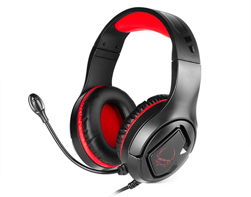 Гарнитура проводная игровая REAL-EL GDX-7590 Black/Red - Фото 1