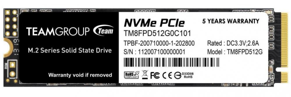 SSD-накопитель внутренний Team Team MP33 Pro 512GB M.2 2280 PCIe 3.0 x4 3D TLC (TM8FPD512G0C101) - Фото 1