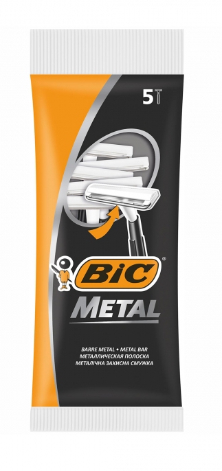 Станок чоловічий одноразовий BIC Metal 5 шт. (3086125705416) - Фото 1