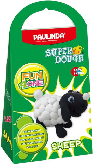 Масса для лепки Paulinda Super Dough Fun4one Овечка с подвижными глазами (PL-1564) - Фото 1