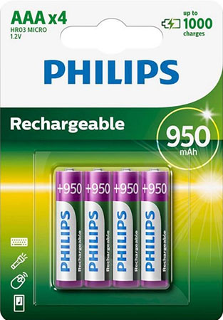 Батарейка тип AAA Philips R3/AAA MULTILIFE 950/B4 - Фото 1