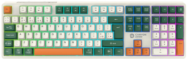 Клавиатура беспроводная игровая Canyon Shadder GKW-11 RGB Silent UA Wireless White (CND-SKBW11) - Фото 1