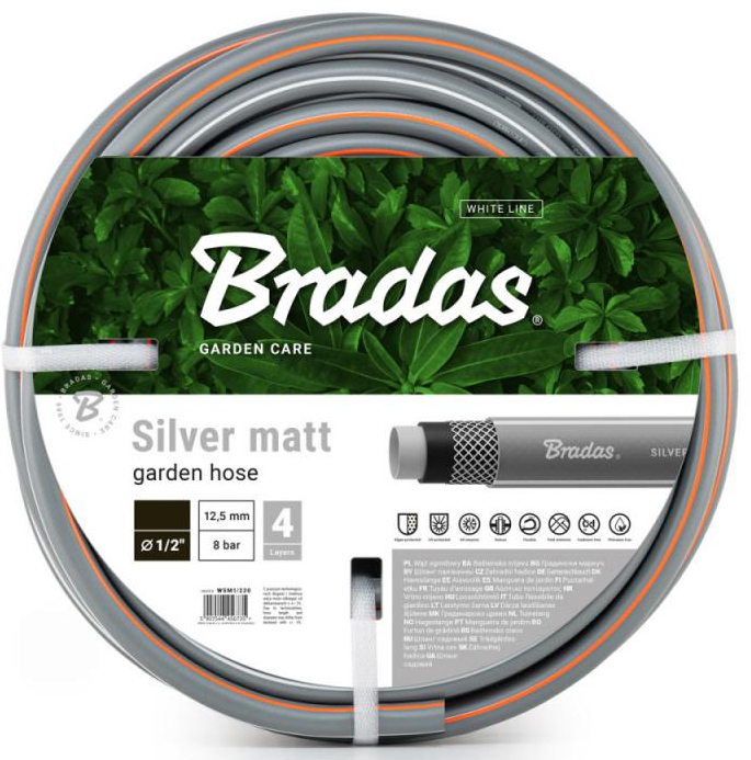 Шланг поливочний BRADAS 1/2" 30 м SILVER MATT (WSM1/230) - Фото 1