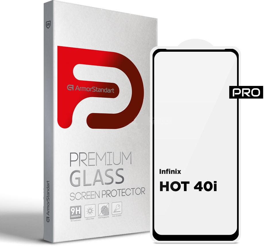 Защитное стекло для смартфона Armorstandart Pro for Infinix Hot 40i Black (ARM73827) - Фото 1