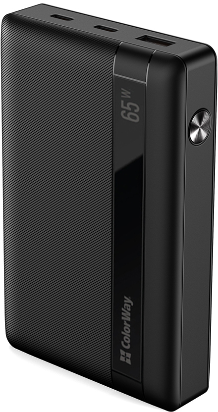 Батарея мобильная Colorway 20 000 mAh Powerful USB QC3.0 + USB-C Power Delivery 65W Black (CW-PB200LPA3BK-PDD) - Фото 1