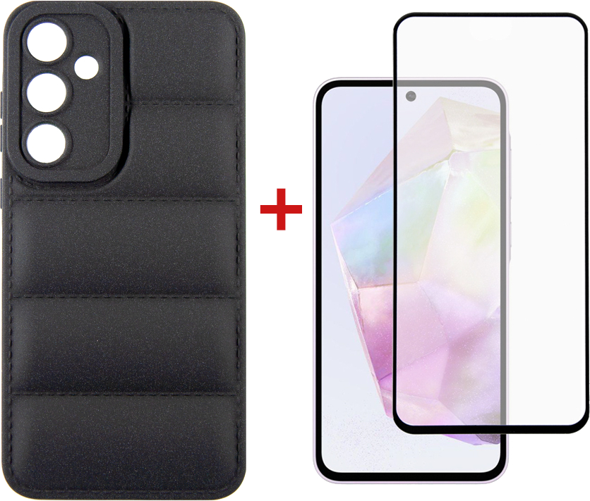 Чехол для смартфона DENGOS for Samsung Galaxy A35 SM-A356 Black (DG-KM-56) + стекло - Фото 1