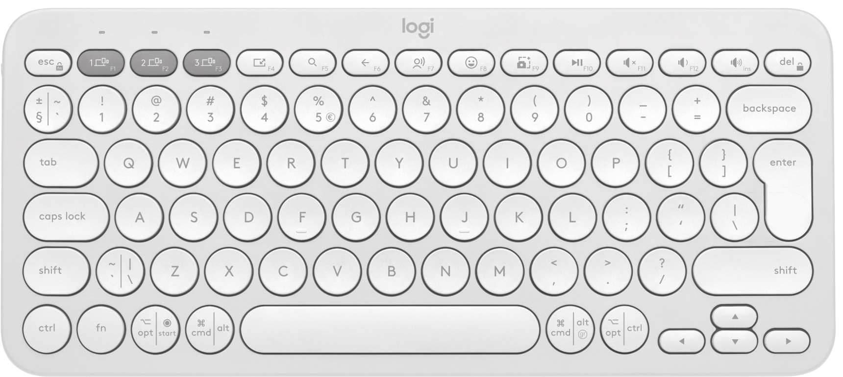 Клавиатура беспроводная Logitech K380s Pebble Keys 2 White Bluetooth (920-011852) - Фото 1