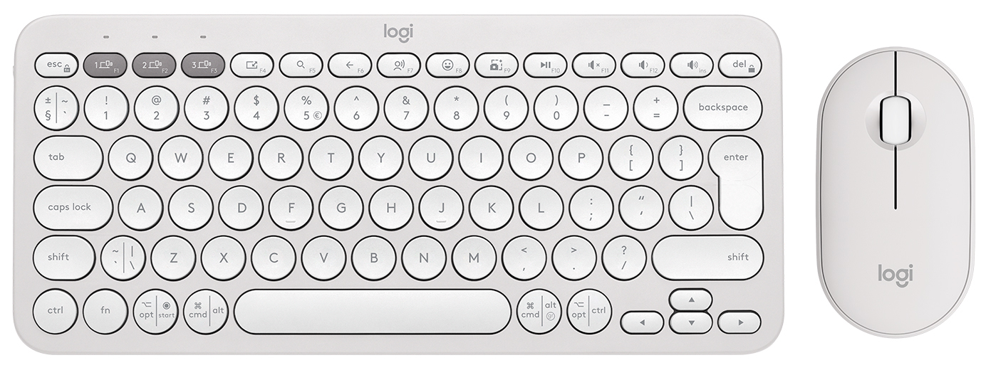 Клавиатура+мышь беспроводная Logitech Pebble 2 Combo White Wireless (920-012240) - Фото 1