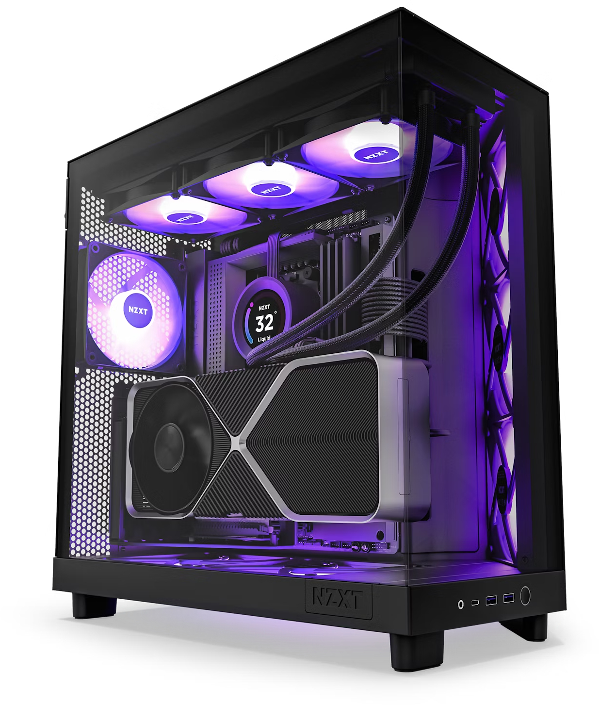Корпус NZXT H6 Flow RGB All Black (CC-H61FB-R1) - Фото 1