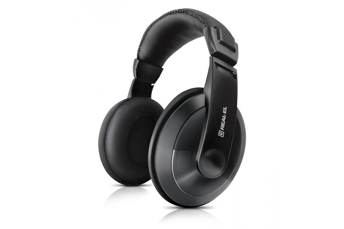 Наушники полноразмерные проводные REAL-EL GD-750V Black - Фото 1