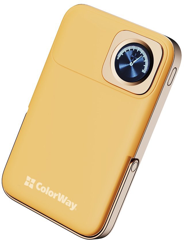 Батарея мобільна Colorway Power Bank 10 000 mAh 15W MagSafe & Watch Wireless Amber USB-C PD 22.5W (CW-PB100LPA2Y-WPDD) - Фото 1