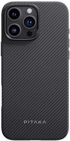 Чехол для смартфона Pitaka Military-Grade Protective Classic Twill 600D Black/Grey for iPhone 16 Pro (KI1601PPA) - Фото 1