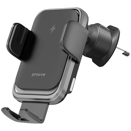 Автодержатель с беспроводной зарядкой Proove Nitro Charge 15W matte Black (WHNC15002005) - Фото 1