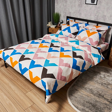 Комплект постельного белья Moon&Star Бязь Gold Люкс Color Clash 143х210х2 нав. 2х40х60 (MS-820008985) - Фото 1