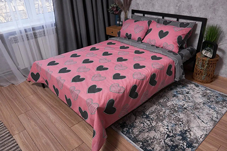 Комплект постільної білизни Moon&Star Бязь Gold Люкс Love 143х210х2 (MS-820002781) - Фото 1