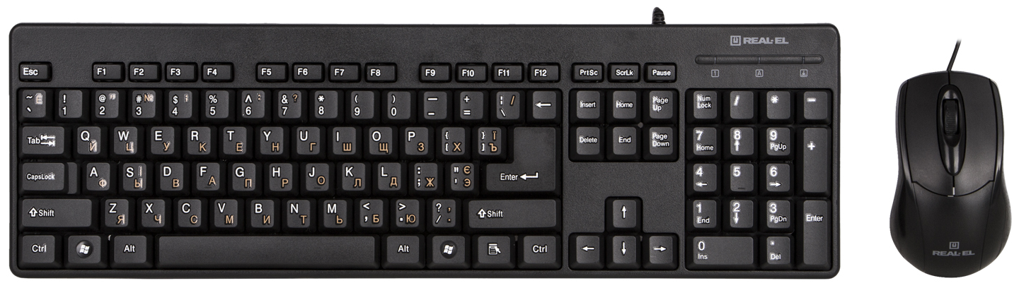 Клавиатура+мышь REAL-EL Standard 503 Kit USB Black (EL123100022) - Фото 1