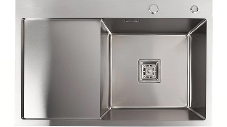 Мойка кухонная Platinum Handmade 78x50B R (два отверстия, квадратный сифон 3.0/1.0) - Фото 1