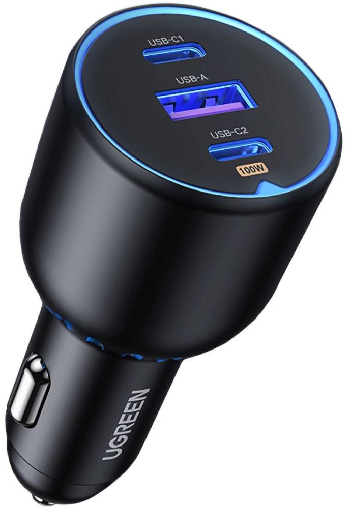 Автомобільний зарядний пристрій UGREEN 3xUSB 130W 2xUSB-C+USB-A QC 3.0 CD293 (90413) - Фото 1