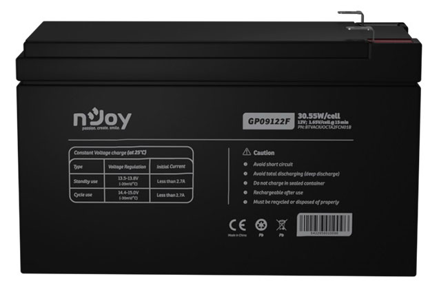 Аккумулятор для ИБП Njoy GP09122F 12V (BTVACIUOCTA2FCN01B) VRLA - Фото 1