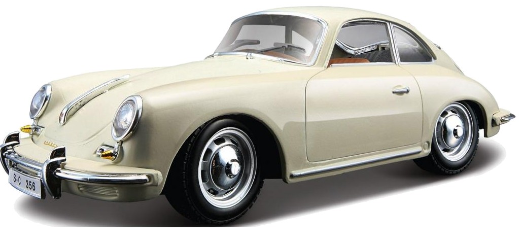 Коллекционная машинка 1:24 Bburago Porsche 356B (1961) (ассорти слоновая кость, красный, 1:24) (18-22079) - Фото 1