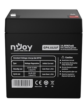 Аккумулятор для ИБП Njoy GP4.5121F 12V 4.5AH (BTVACDUEATE1FCN01B) - Фото 1