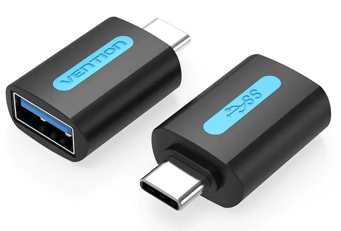 Переходник Vention USB Type-C - USB V 3.0 (M/F) Black (CDUB0) - Фото 1