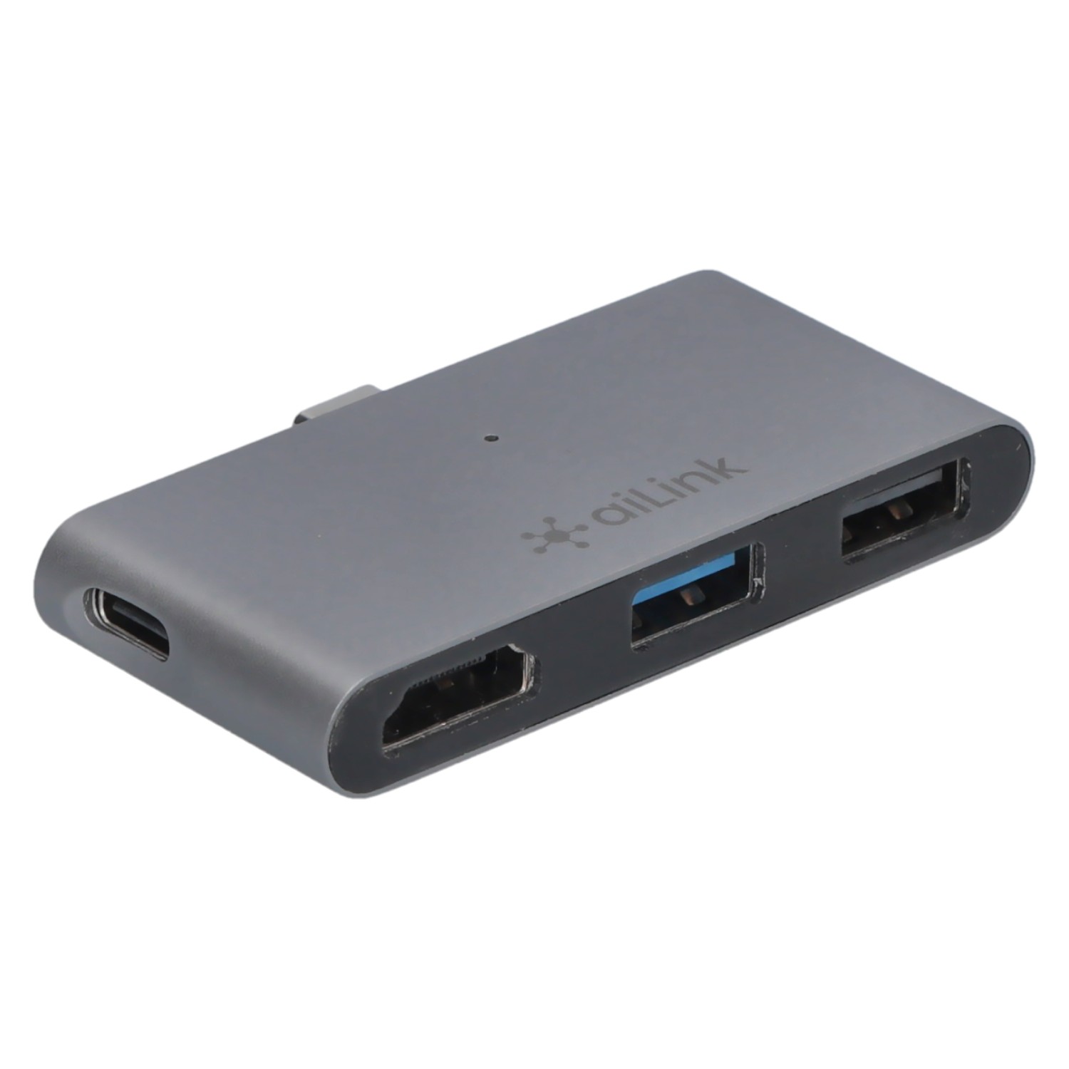 Хаб USB Ailink Aluminium USB-C 4K HDMI mini jack 3.5 мм Hub 5 в 1 Space Grey (AI-S8Pro_sg) - Фото 1