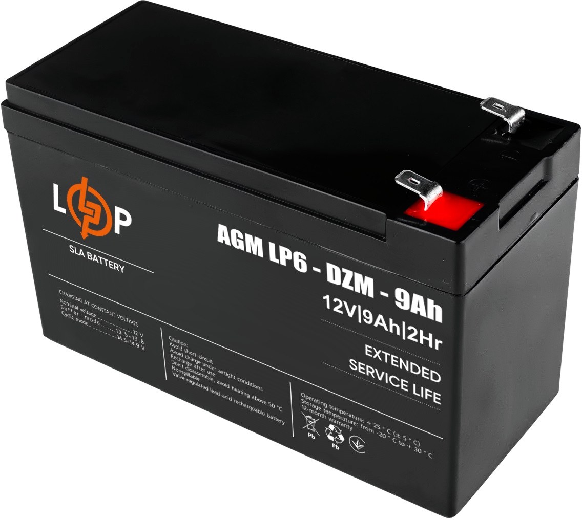 Аккумулятор для ИБП LogicPower 12V 9AH (LP12654) - Фото 1